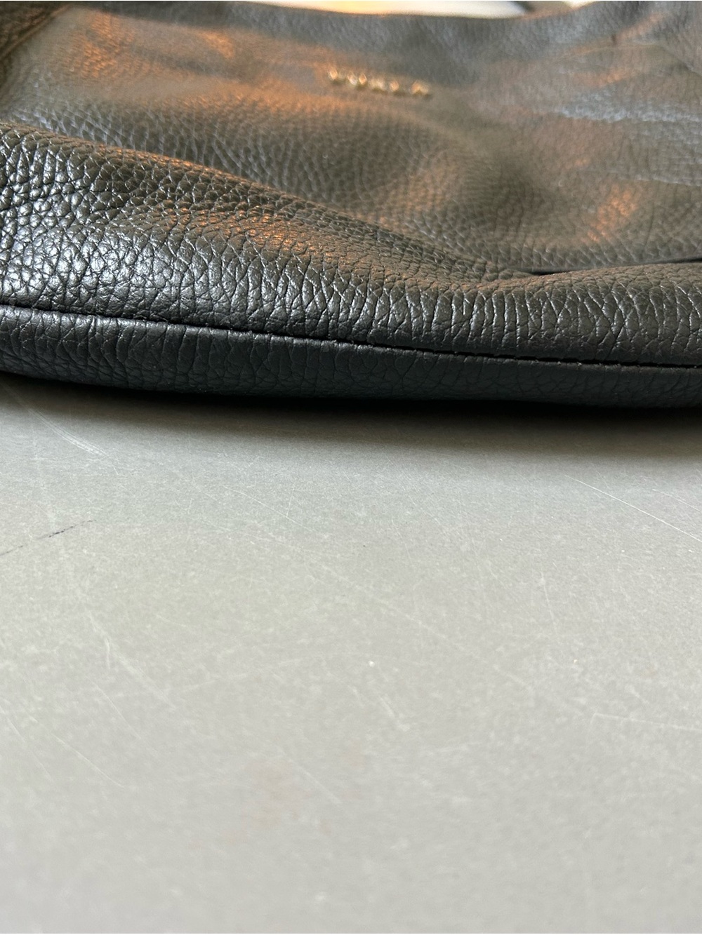 Furla Black Pebbled Leather Tote with Gold Logo - Picture 7 of 13